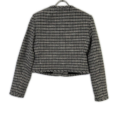 Theory 01-5404110 26SS black STRIPE TWEED U NCK CARDGN jacket
