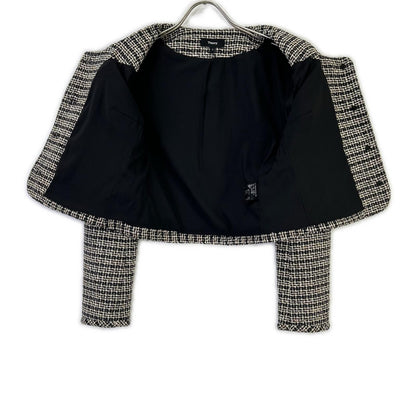 Theory 01-5404110 26SS black STRIPE TWEED U NCK CARDGN jacket