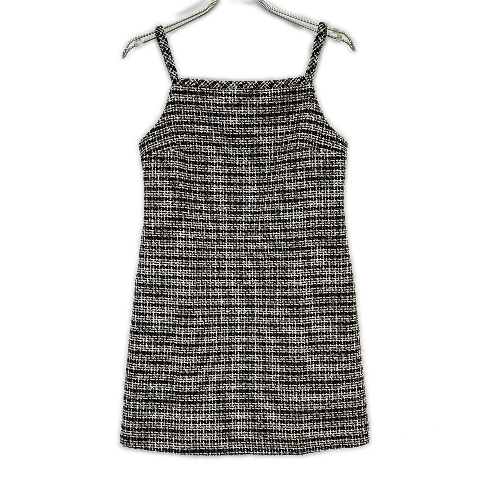 Theory セオリー 01-5405202 26SS ブラック Stripe Tweed Stripe Mini Dress ワンピース