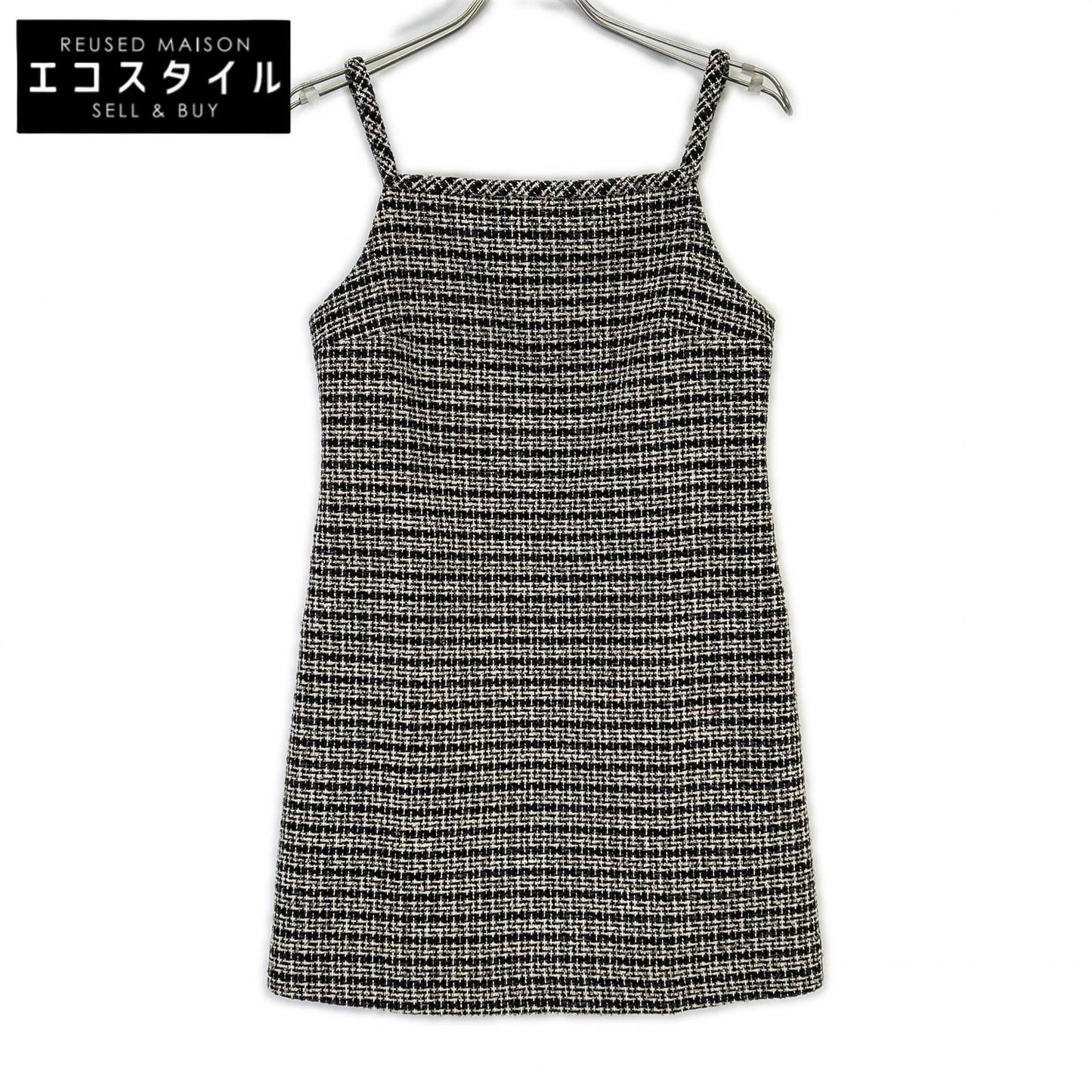Theory セオリー 01-5405202 26SS ブラック Stripe Tweed Stripe Mini Dress ワンピース