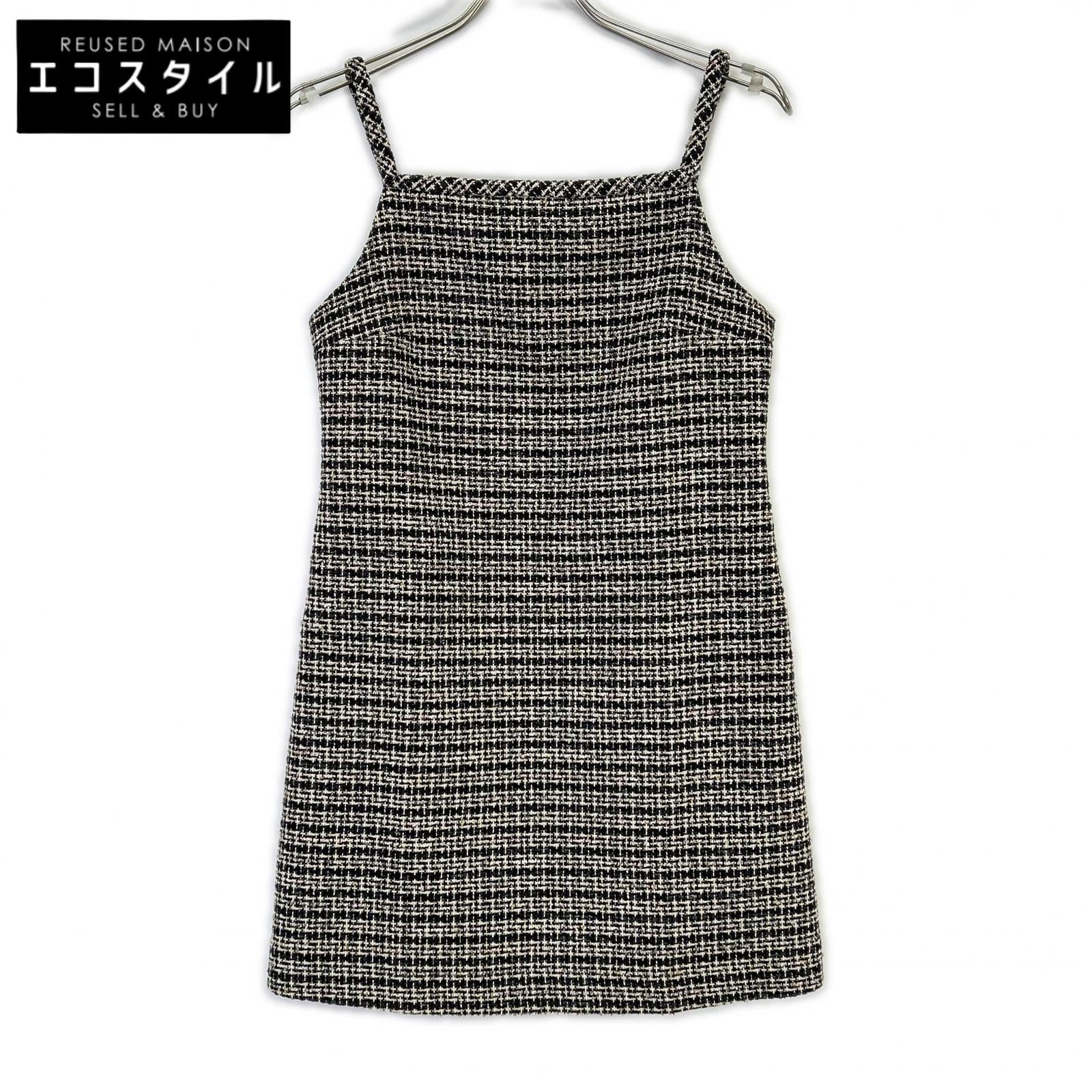 Theory セオリー 01-5405202 26SS ブラック Stripe Tweed Stripe Mini Dress ワンピース
