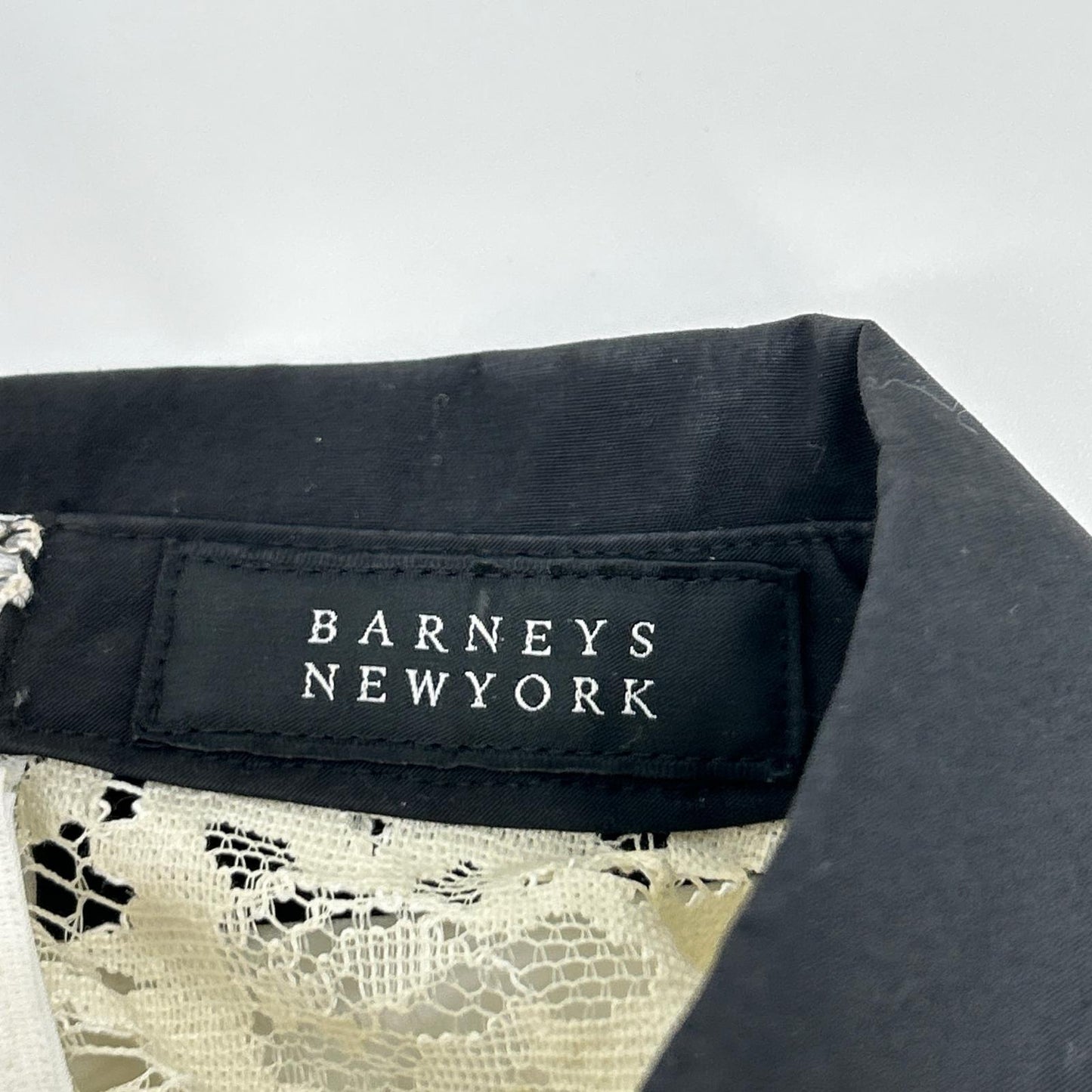 BARNEYSNEWYORK バーニーズニューヨーク アイボリー レース×サテン 襟付き ミニドレス ワンピース ワンピース