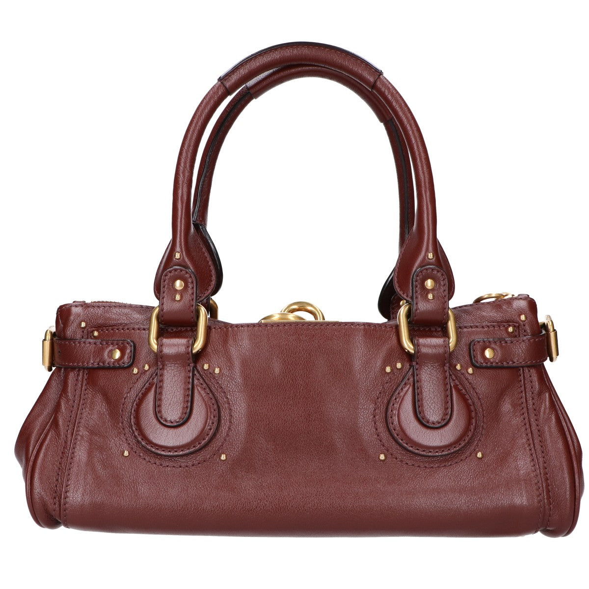 Chloe クロエ CH25WS802P7527M チェリーブラウン パディントングレインレザー製 Paddington バッグ ハンドバッグ