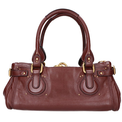 Chloe クロエ CH25WS802P7527M チェリーブラウン パディントングレインレザー製 Paddington バッグ ハンドバッグ