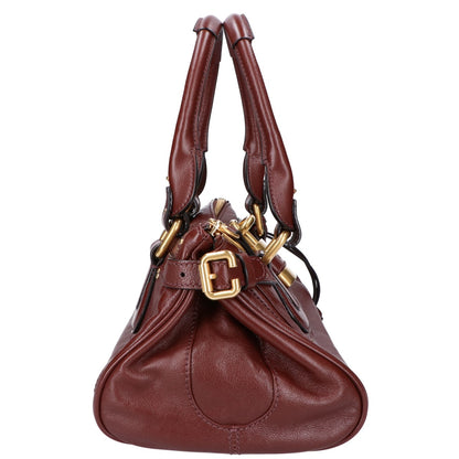 Chloe クロエ CH25WS802P7527M チェリーブラウン パディントングレインレザー製 Paddington バッグ ハンドバッグ