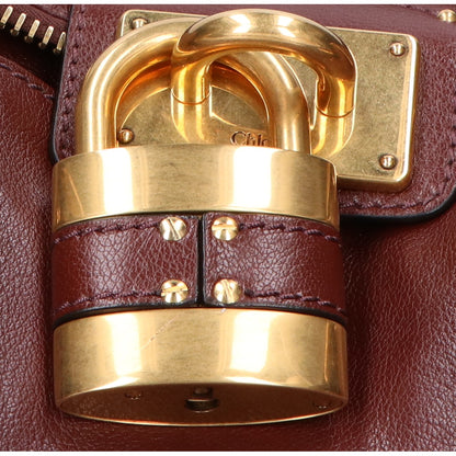 Chloe クロエ CH25WS802P7527M チェリーブラウン パディントングレインレザー製 Paddington バッグ ハンドバッグ