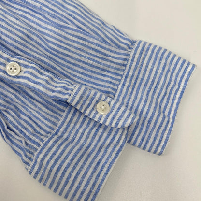 POLO RALPH LAUREN ポロ ラルフローレン 19年 スカイブルー ストライプ ベルト付き リネン ワンピース ワンピース