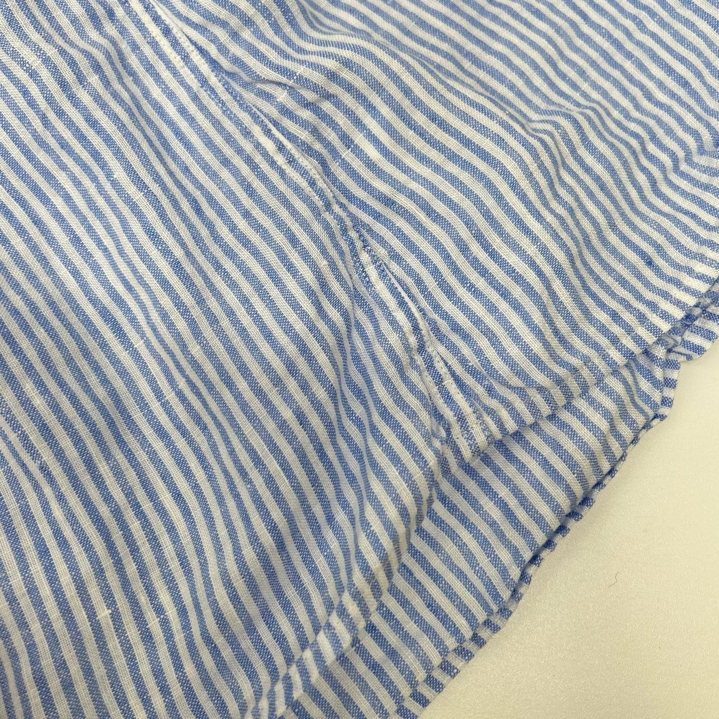 POLO RALPH LAUREN ポロ ラルフローレン 19年 スカイブルー ストライプ ベルト付き リネン ワンピース ワンピース