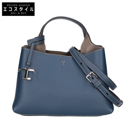 TOD'S トッズ 新品同様 XBWAPAEL000QRI4L11 T Timeless グレインレザー マイクロ 2WAY ハンドバッグ