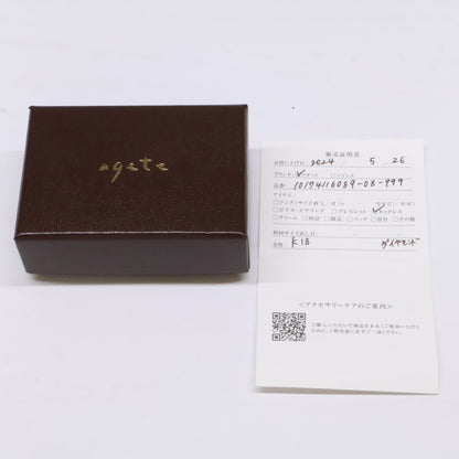 agete アガット 【美品】10174116089-08-999 K18 0.04 ダイヤモンド ネックレス