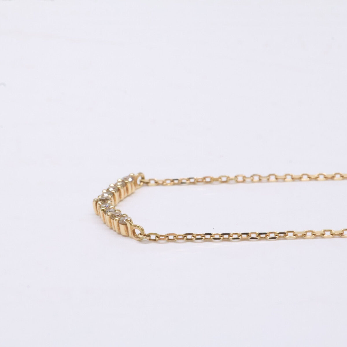 agete アガット 【美品】10174116089-08-999 K18 0.04 ダイヤモンド ネックレス