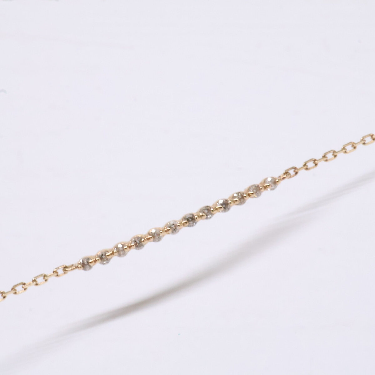 agete アガット 【美品】10133114049-08-999 K10 0.06 ダイヤモンド ブレスレット