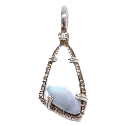 agete アガット 【美品】10244117395 SILVER 0.008 アバロンシェル ムーンストーン ダイヤモンド チャーム