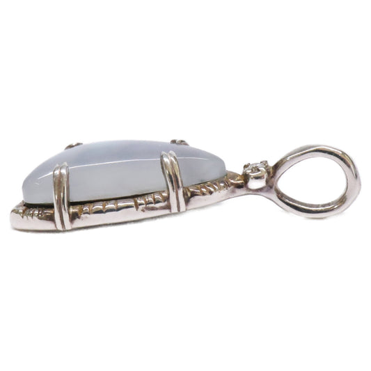 agete アガット 【美品】10244117395 SILVER 0.008 アバロンシェル ムーンストーン ダイヤモンド チャーム