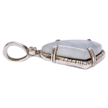 agete アガット 【美品】10244117395 SILVER 0.008 アバロンシェル ムーンストーン ダイヤモンド チャーム