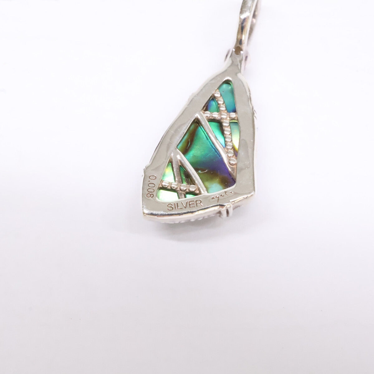 agete アガット 【美品】10244117395 SILVER 0.008 アバロンシェル ムーンストーン ダイヤモンド チャーム