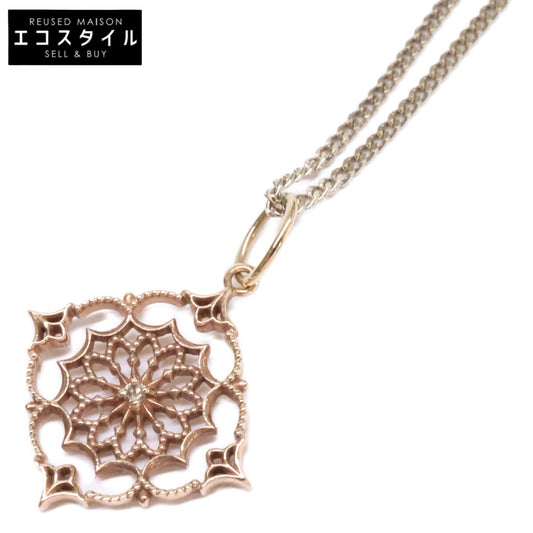 agete アガット 【美品】10153117084-03-999 K10 ダイヤモンドチャーム・SILVER925 チェーン ネックレス