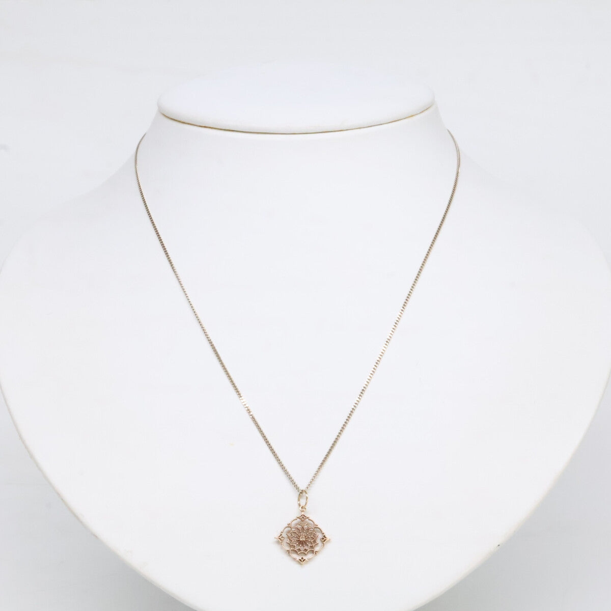 agete アガット 【美品】10153117084-03-999 K10 ダイヤモンドチャーム・SILVER925 チェーン ネックレス