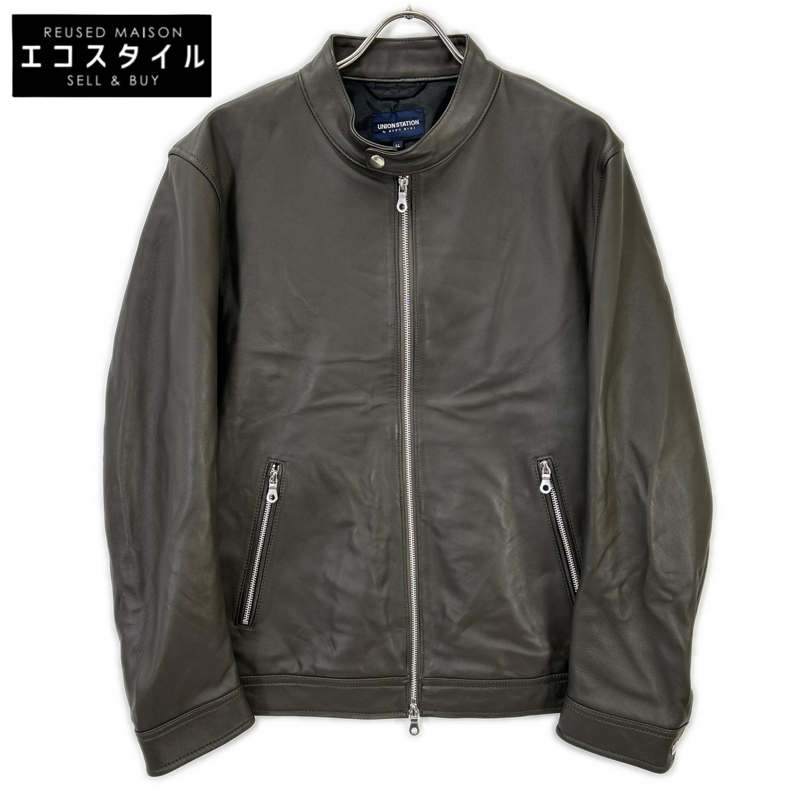 UnionStation ユニオンステーション M0854LJM001 ブラウン シープナッパシングルライダースジャケット ジャケット
