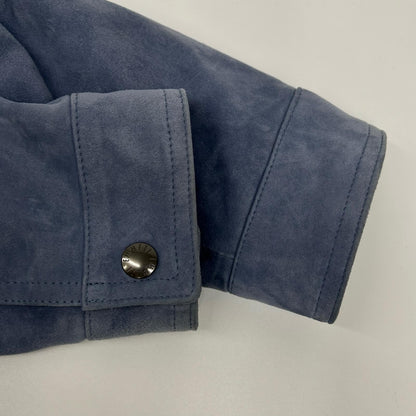 EMMETI Emmeti blue JURI GOAT SKIN SUEDE GIAPPONE-074 single leather riders jacket