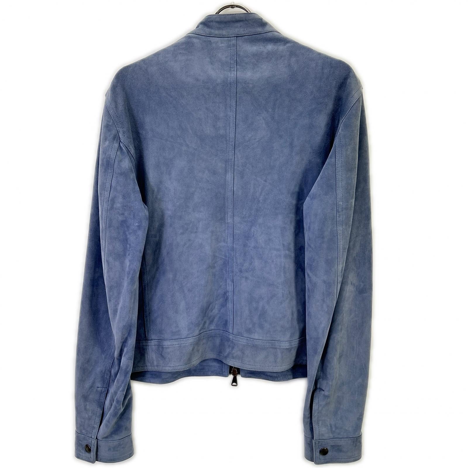 EMMETI Emmeti blue JURI GOAT SKIN SUEDE GIAPPONE-074 single leather riders jacket