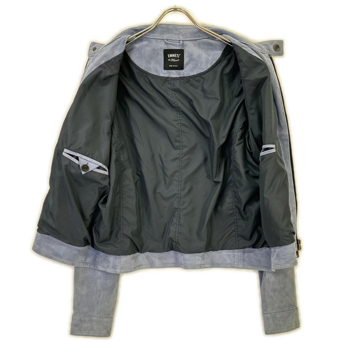 EMMETI Emmeti blue JURI GOAT SKIN SUEDE GIAPPONE-074 single leather riders jacket