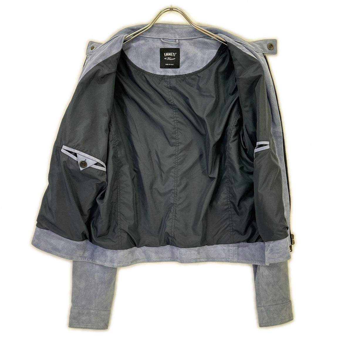 EMMETI Emmeti blue JURI GOAT SKIN SUEDE GIAPPONE-074 single leather riders jacket