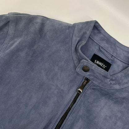 EMMETI Emmeti blue JURI GOAT SKIN SUEDE GIAPPONE-074 single leather riders jacket