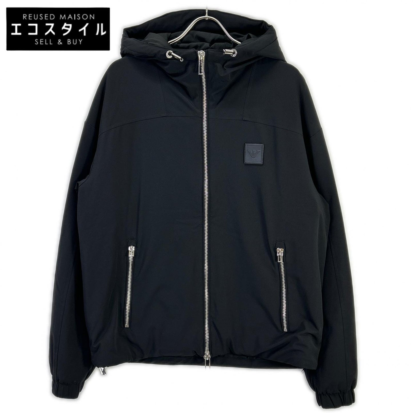 EMPORIOARMANI エンポリオアルマーニ 6L1BH5 1NNIZ 22FW ブラック Logo Hoodie Puffer Jacket ジャケット
