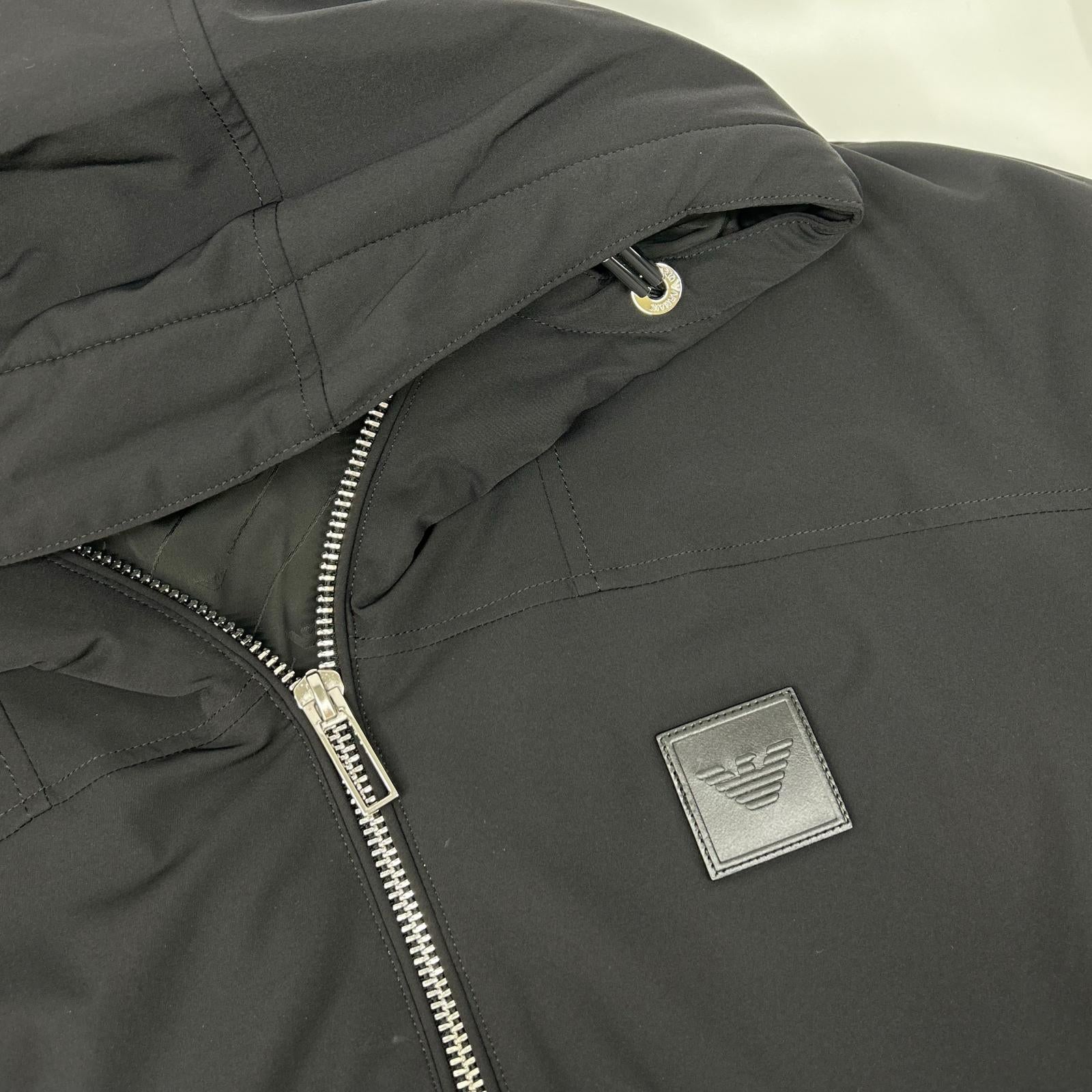 EMPORIOARMANI エンポリオアルマーニ 6L1BH5 1NNIZ 22FW ブラック Logo Hoodie Puffer Jacket ジャケット