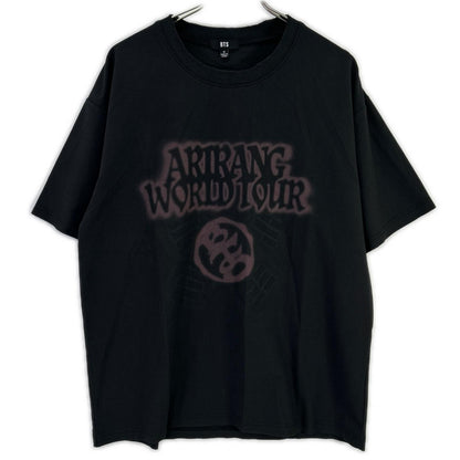 【BTS】ブラック ARIRANG T-SHIRT KOREA ヴィンテージ加工Tシャツ トップス
