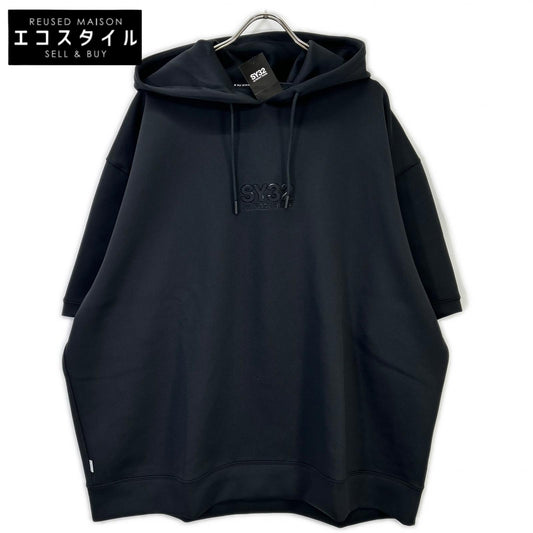SY32 by SWEET YEARS エスワイサーティトゥーバイスウィートイヤーズ ブラック 15061DF DOUBLE KNIT EMBROIDERY LOGO HOODIE トップス