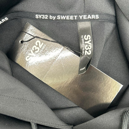 SY32 by SWEET YEARS エスワイサーティトゥーバイスウィートイヤーズ ブラック 15061DF DOUBLE KNIT EMBROIDERY LOGO HOODIE トップス