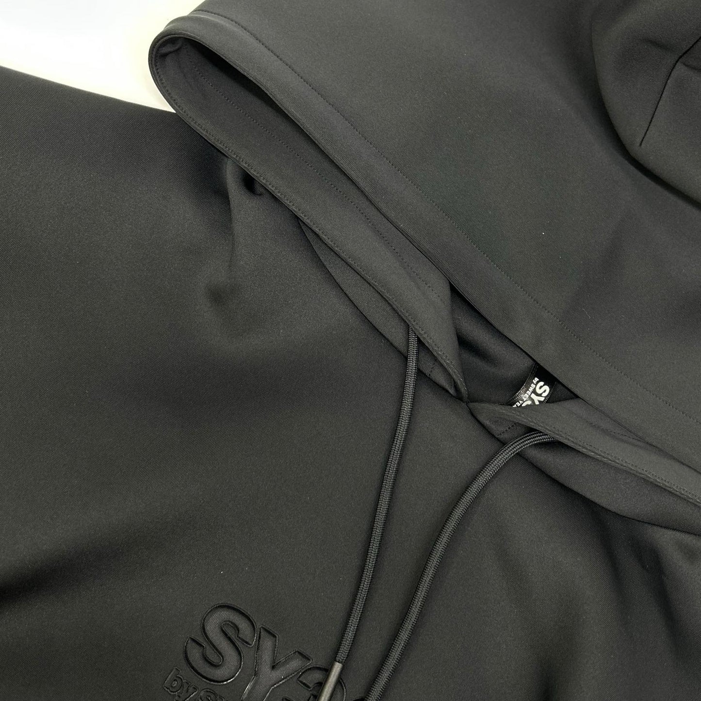 SY32 by SWEET YEARS エスワイサーティトゥーバイスウィートイヤーズ ブラック 15061DF DOUBLE KNIT EMBROIDERY LOGO HOODIE トップス