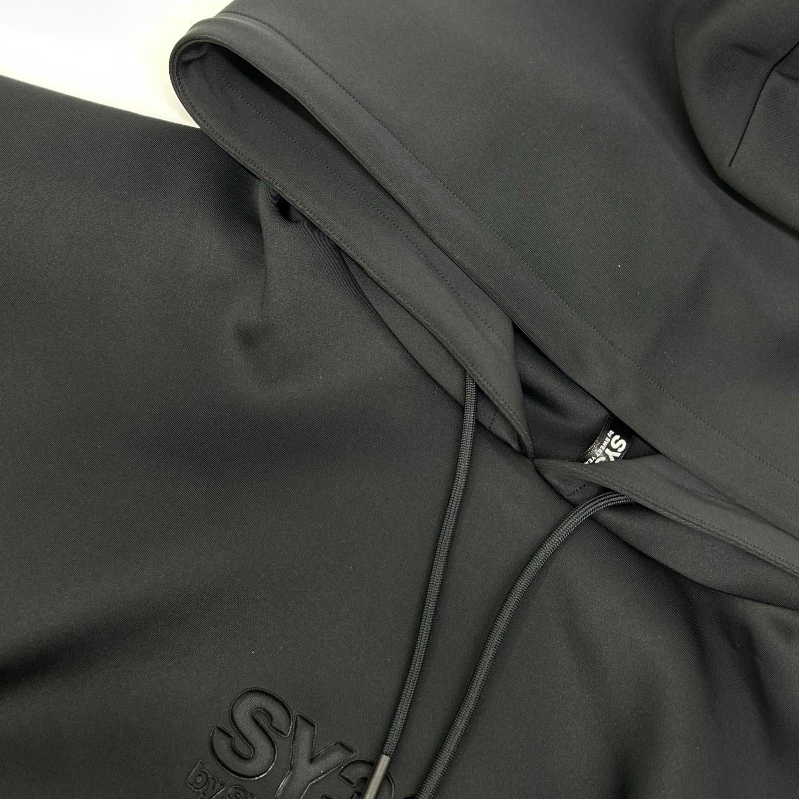 SY32 by SWEET YEARS エスワイサーティトゥーバイスウィートイヤーズ ブラック 15061DF DOUBLE KNIT EMBROIDERY LOGO HOODIE トップス