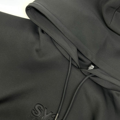 SY32 by SWEET YEARS エスワイサーティトゥーバイスウィートイヤーズ ブラック 15061DF DOUBLE KNIT EMBROIDERY LOGO HOODIE トップス