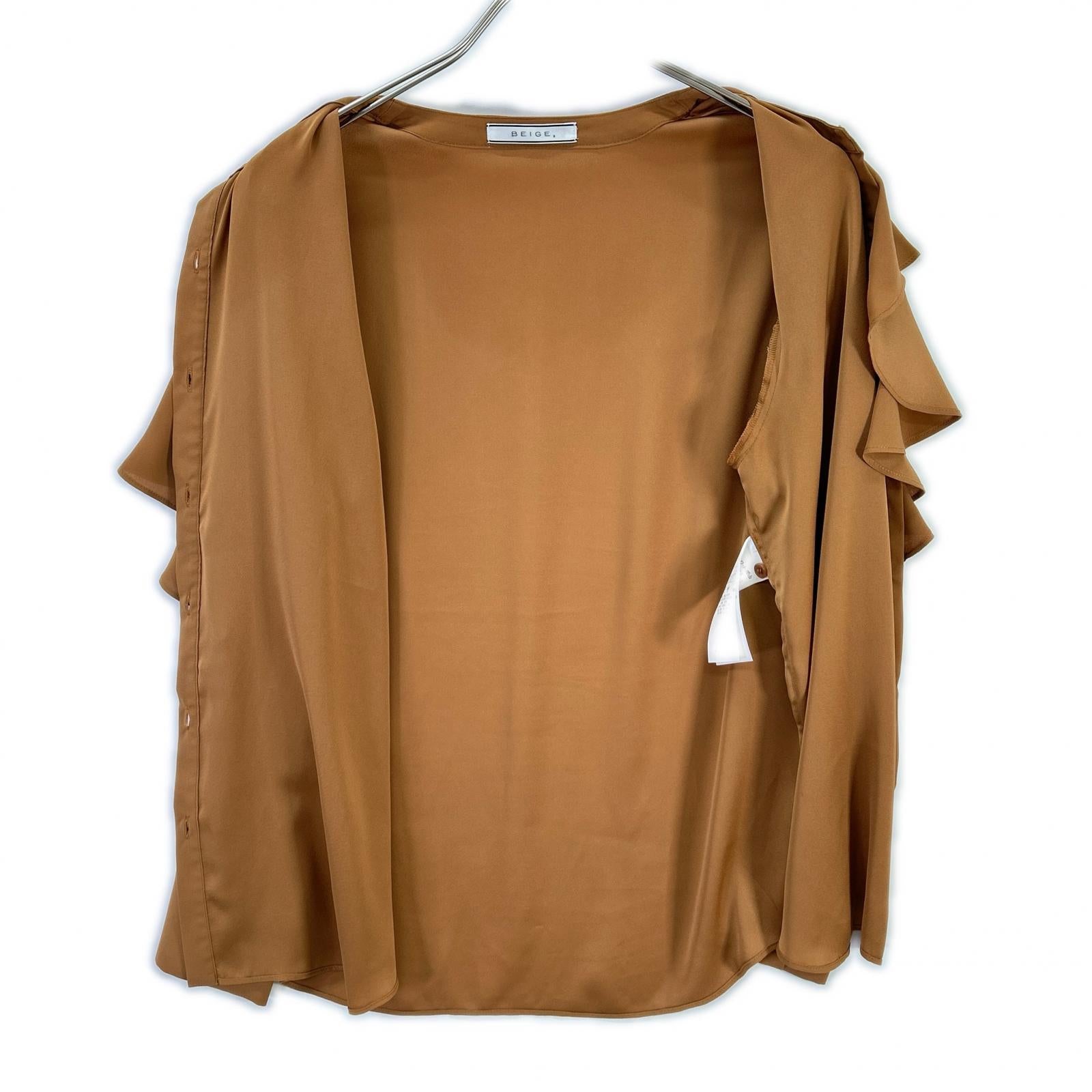 BEIGE ベイジ ブラウン MAKALU フリルブラウス トップス