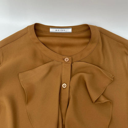 BEIGE ベイジ ブラウン MAKALU フリルブラウス トップス
