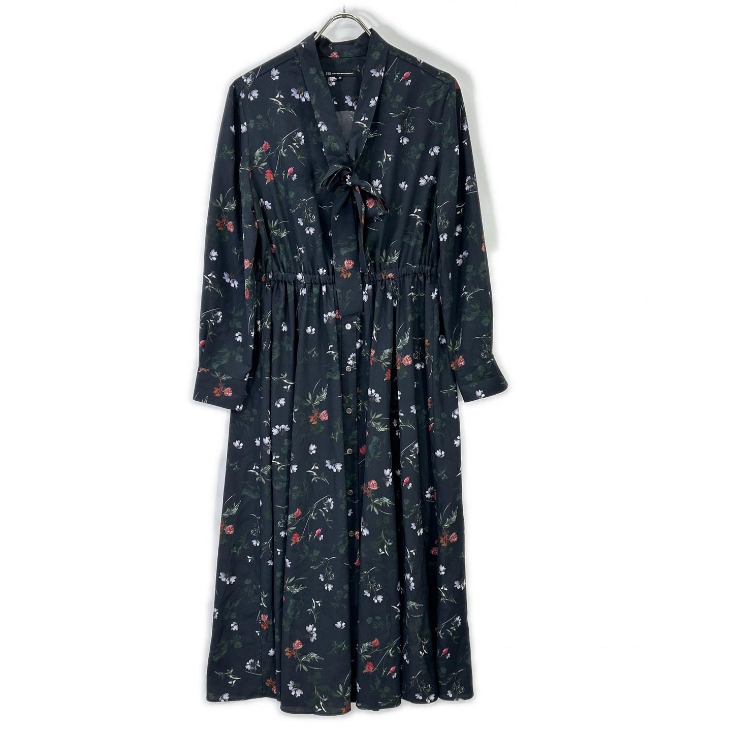 23区 23区 ブラック 花柄 フラワー ×mi-mollet ボウタイ 前開き ワンピース 大草直子コラボ ワンピース