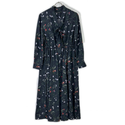 23区 23区 ブラック 花柄 フラワー ×mi-mollet ボウタイ 前開き ワンピース 大草直子コラボ ワンピース