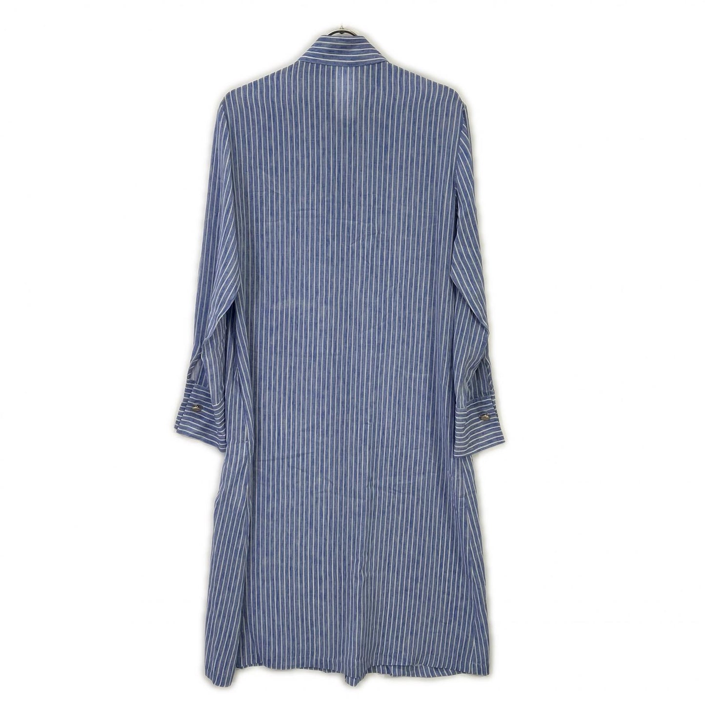 MAXMARA STUDIO マックスマーラスタジオ 24162211526 ブルー シルク ストライプ シャツワンピース ワンピース