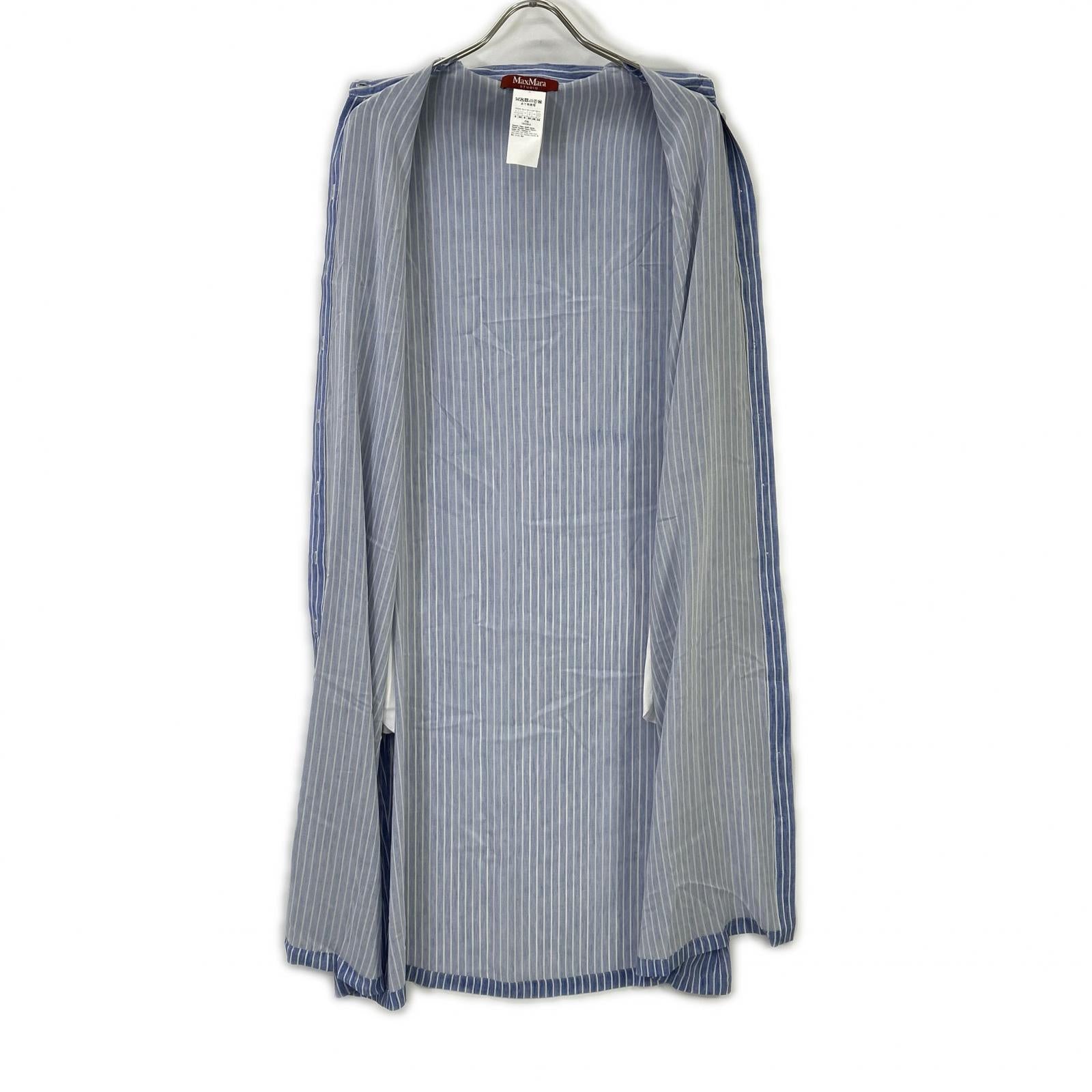MAXMARA STUDIO マックスマーラスタジオ 24162211526 ブルー シルク ストライプ シャツワンピース ワンピース