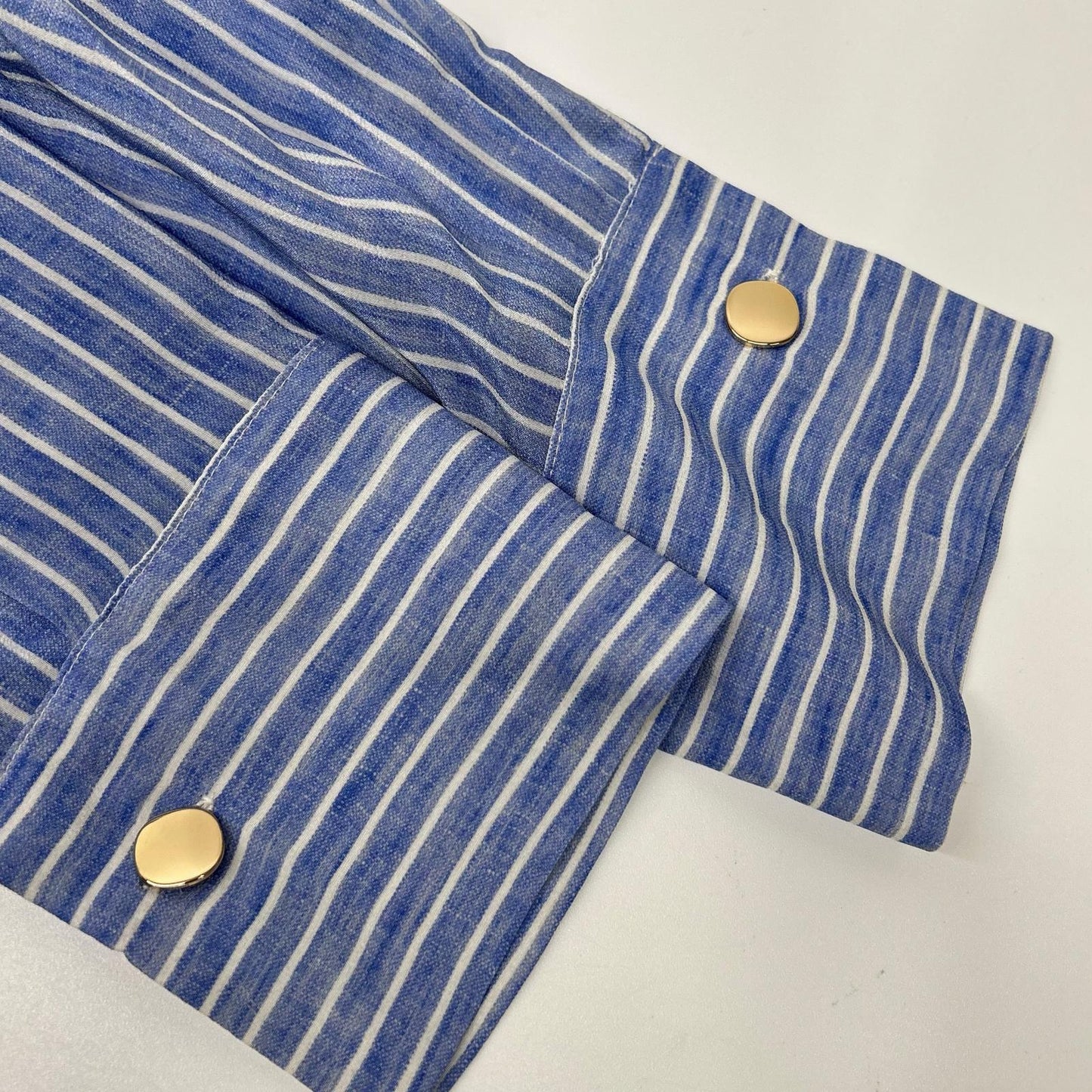 MAXMARA STUDIO マックスマーラスタジオ 24162211526 ブルー シルク ストライプ シャツワンピース ワンピース