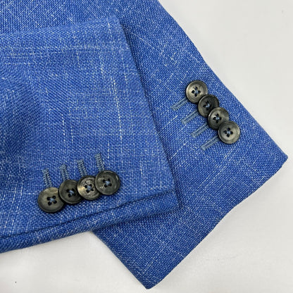 ISAIA イザイア SAILOR ブルー ウールシルクリネン 段返り 3B シングル ジャケット ジャケット