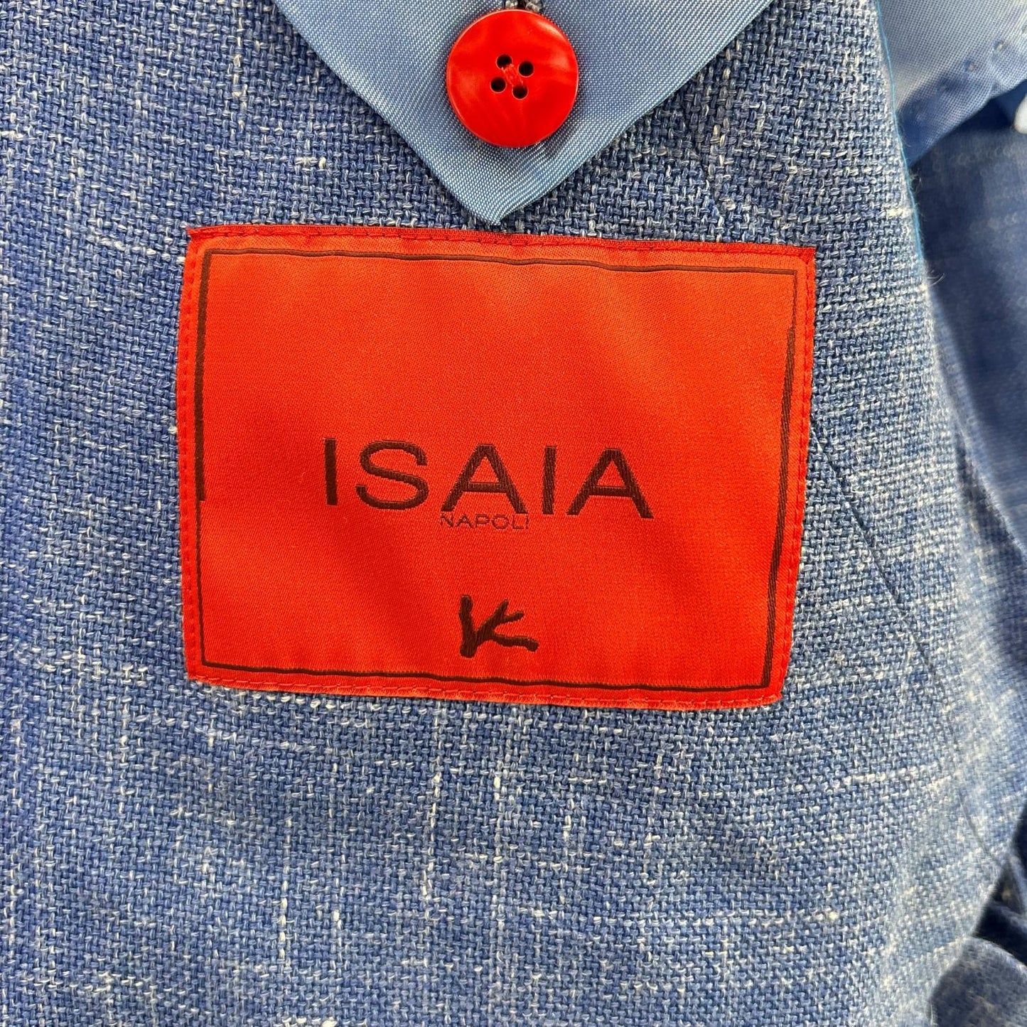 ISAIA イザイア SAILOR ブルー ウールシルクリネン 段返り 3B シングル ジャケット ジャケット