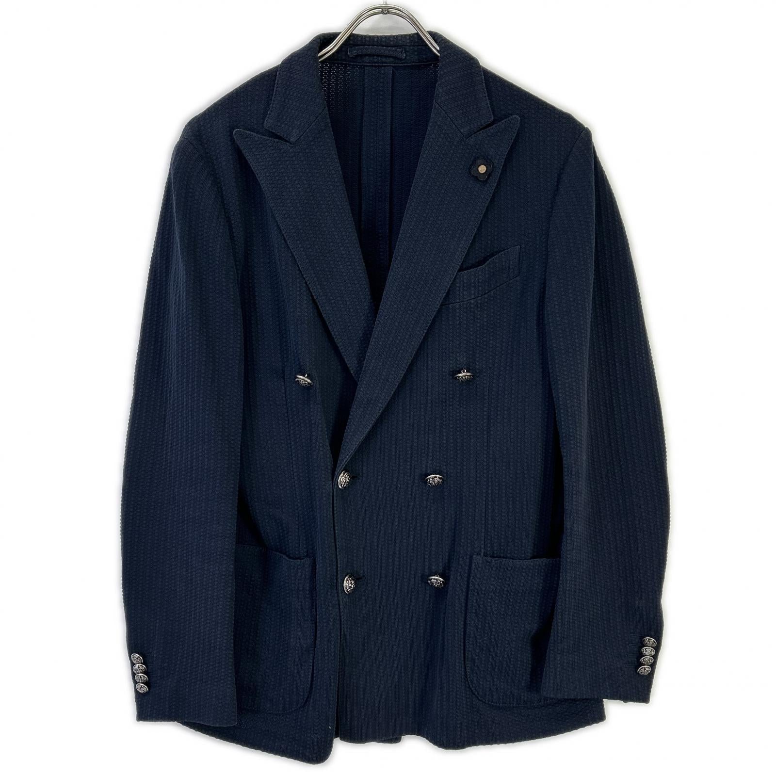 LARDINI ラルディーニ JG32906MQ ネイビー ダブル シアサッカー ジャケット ジャケット