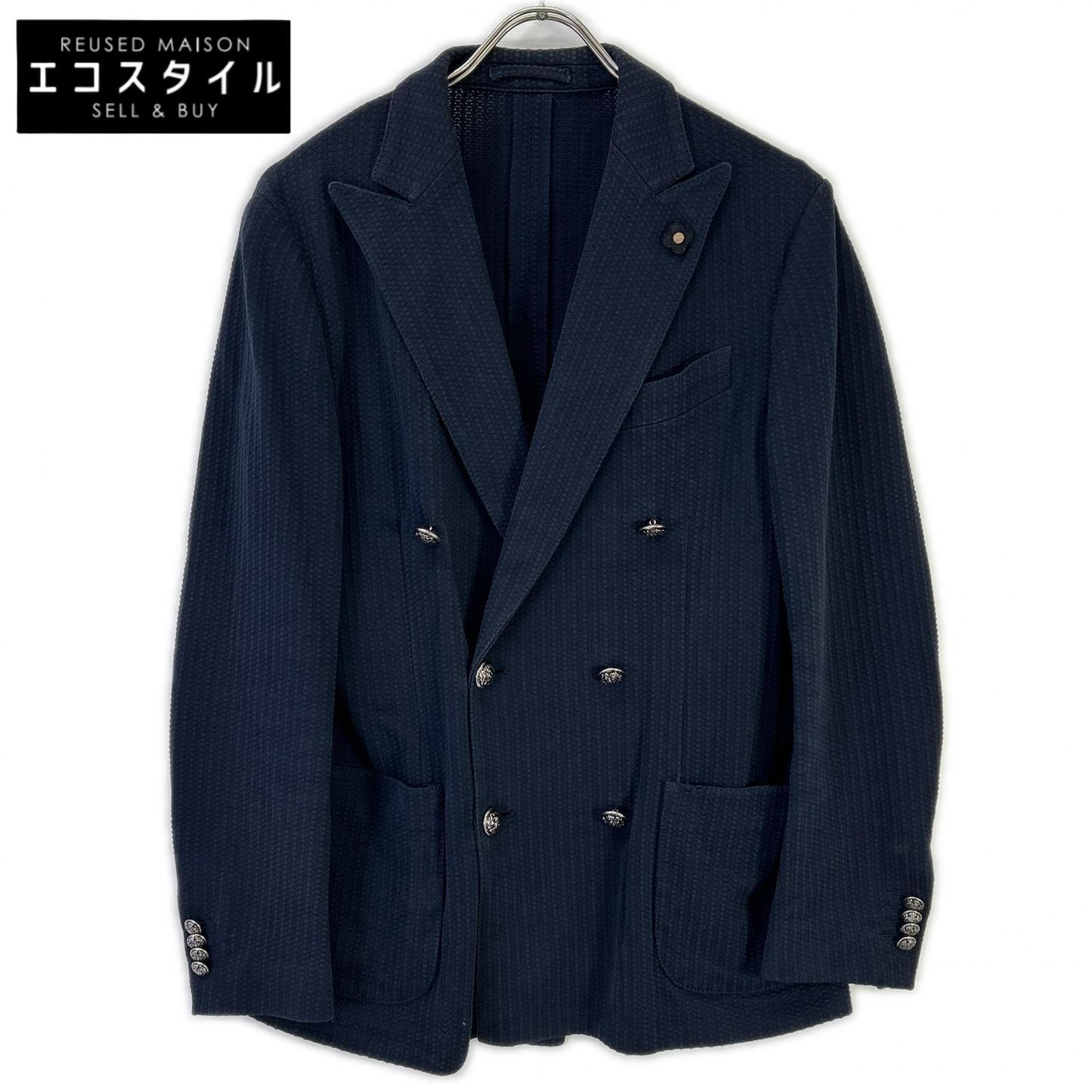 LARDINI ラルディーニ JG32906MQ ネイビー ダブル シアサッカー ジャケット ジャケット