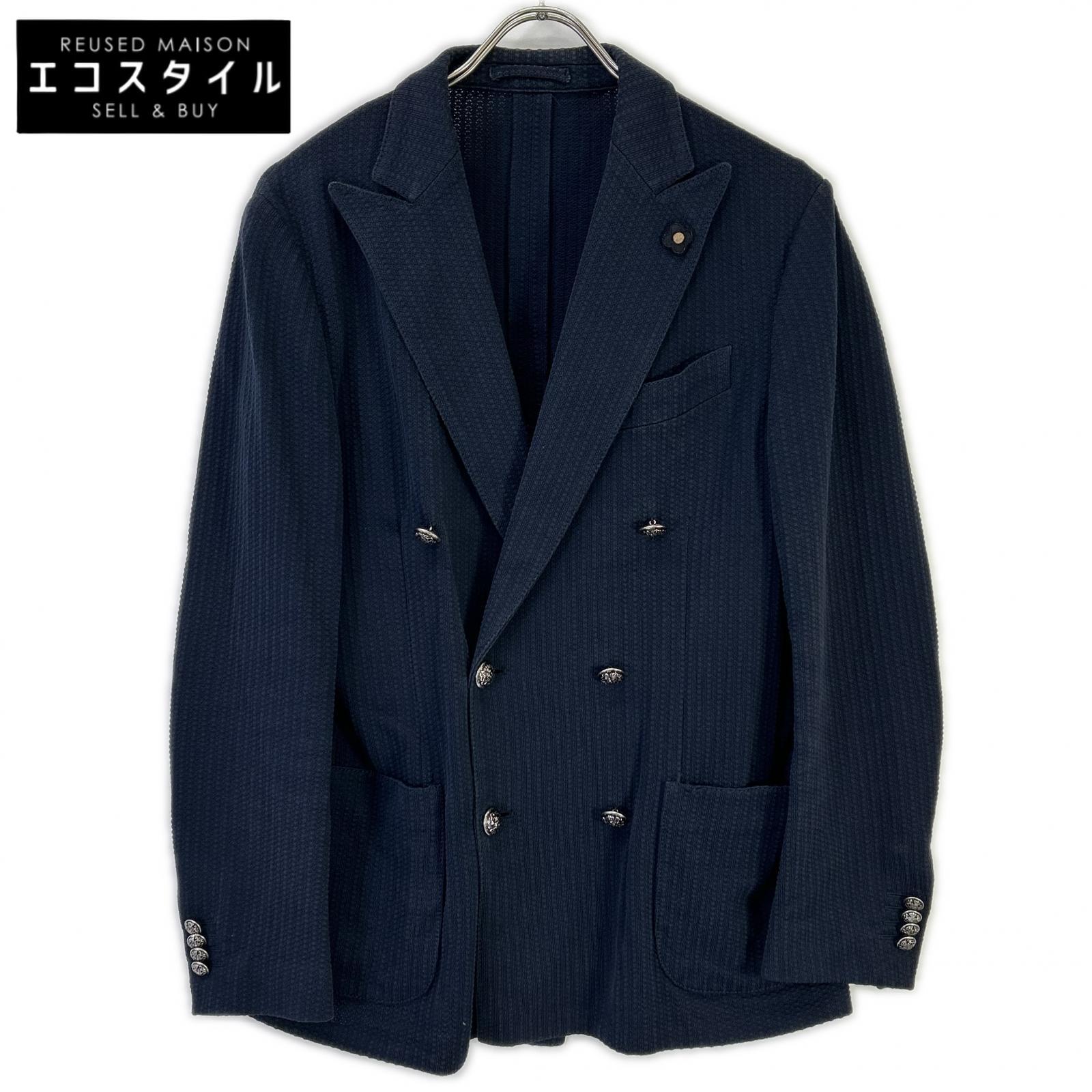 LARDINI ラルディーニ JG32906MQ ネイビー ダブル シアサッカー ジャケット ジャケット