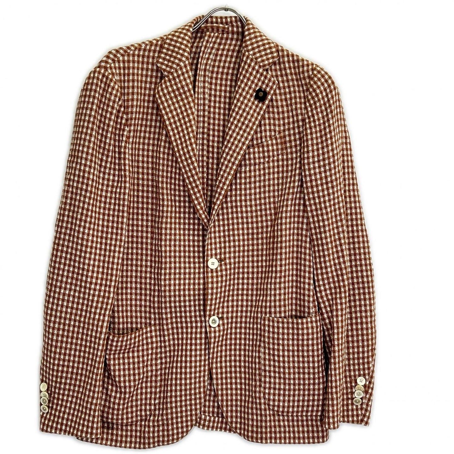 LARDINI ラルディーニ JG32903Q コットンリネン チェック シングル 3B 段返り ジャケット ジャケット