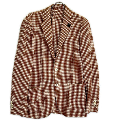 LARDINI ラルディーニ JG32903Q コットンリネン チェック シングル 3B 段返り ジャケット ジャケット